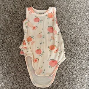 Angel Dear Peach Print Ruffle Butt Onesie